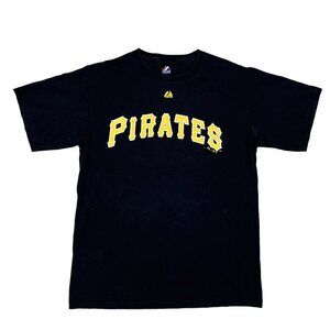 Majestic Pittsburgh Pirates Black & Yellow T-Shirt Size Medium